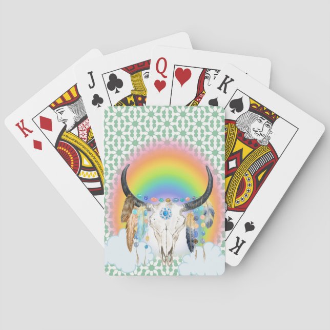 Jeu De Cartes Boho Buffalo Rainbow Players Cartes (dos)