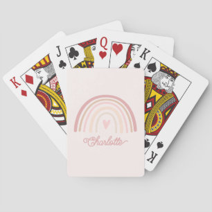 Jeu De Cartes Boho personnalisé Beige Blush Rainbow