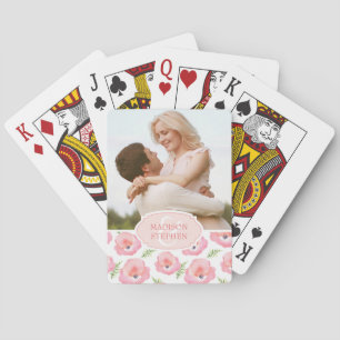 Jeu De Cartes Boho Rose Rose Floral Aquarelle - Photo Mariage