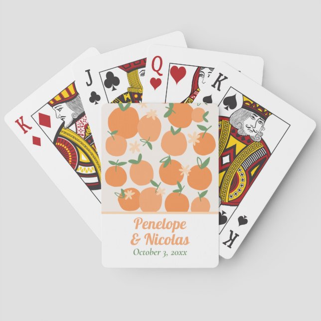 Jeu De Cartes Boho Summer Orange Mariage Jeu Jeu Jouer Cartes (dos)