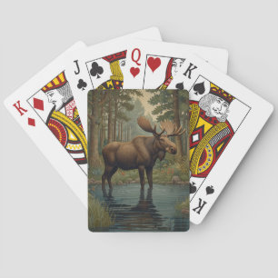 Jeu De Cartes Bois d'orignal rustique Forêt enchantée