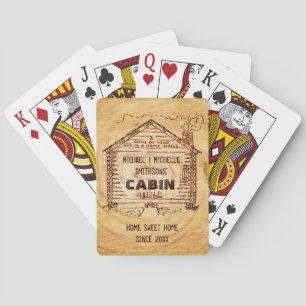 Jeu De Cartes Bois personnalisé de Faux de cabine de rondin