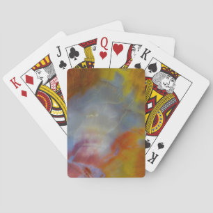 Jeu De Cartes Bois Pétrifié Abstrait en gros plan