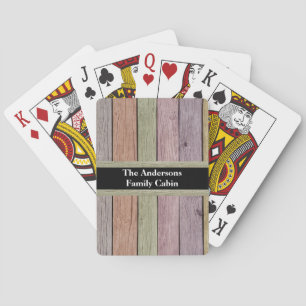 Jeu De Cartes Bois Planche Famille Cabine Pastel Personnalisable