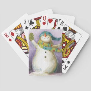 Jeu De Cartes Bonhomme de neige avec des mitaines d'hiver