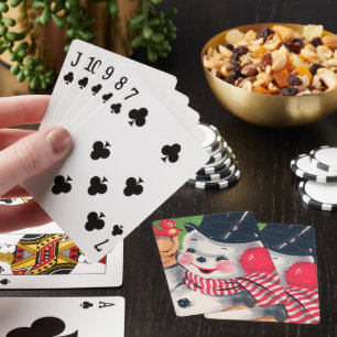 Jeu De Cartes bonhomme de neige de Noël rétro