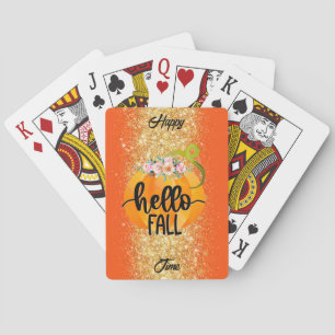 Jeu De Cartes Bonjour Automne Personnaliser Automne Texte et cou
