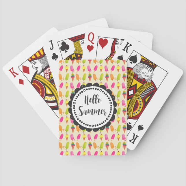 Jeu De Cartes Bonjour Popsicles d'été et crème glacée (dos)