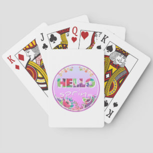 Jeu De Cartes Bonjour Printemps, Fleurs, cercle