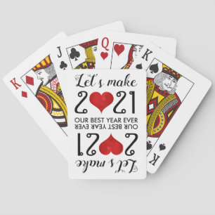 Jeu De Cartes Bonne année 2021 Citation Motivationnelle Coeur