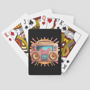 Jeu De Cartes Boombox retro coloré des années 80 avec un coup de