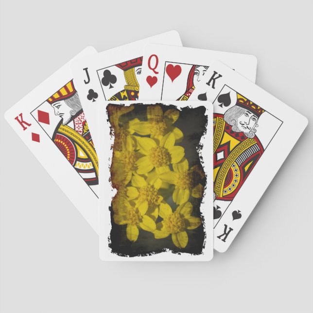 Jeu De Cartes Bord blanc Fleur sauvage jaune (dos)