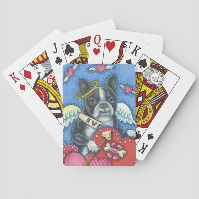 Jeu De Cartes BOSTON TERRIER Cupidon CARTES DE JEUX Poker (dos)