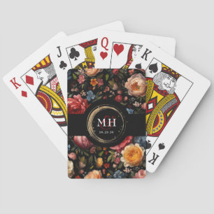 Jeu De Cartes Botanique Floral Hollandais Baroque Mariage Monogr