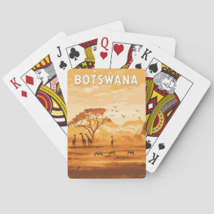 Jeu De Cartes Botswana Illustration Travel Art Vintage