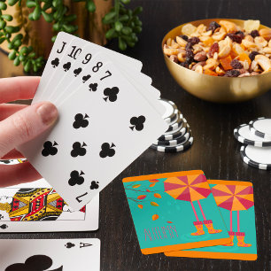 Jeu De Cartes Bottes de pluie d'automne et feuilles d'automne pa