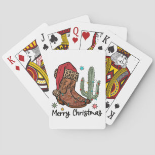 Jeu De Cartes Bottes Western Santa Joyeux Noël Bottes Xmas