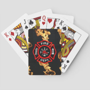 Jeu De Cartes Bouclier de rouge de flammes de corps de