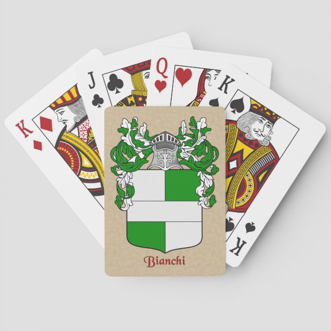 Jeu De Cartes Bouclier héraldique de Bianchi sur le parchemin (dos)