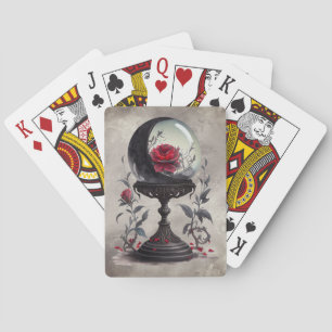 Jeu De Cartes Boudoir   Cristal Ball Croissant Lune Roses rouges