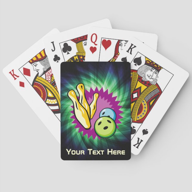 Jeu De Cartes Boule de bowling verte; Quilles (dos)