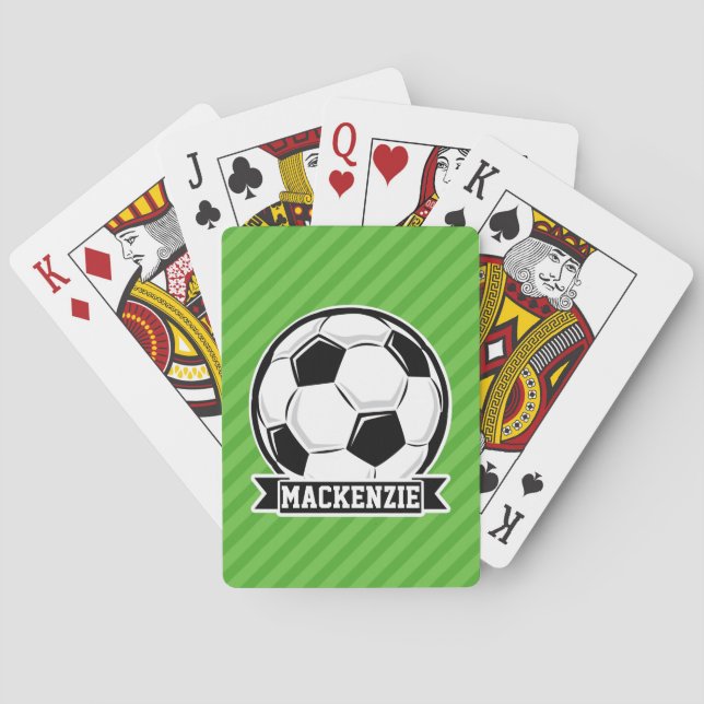 Jeu De Cartes Boule De Football; Bandes Vertes (dos)
