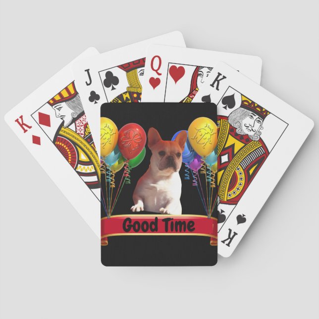 Jeu De Cartes Bouledogue français avec ballons (dos)