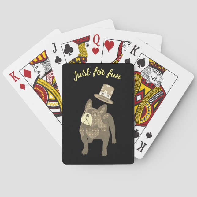 Jeu De Cartes Bouledogue français Cylindre Nouvel An (dos)