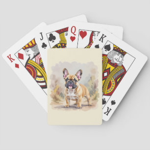 Jeu De Cartes Bouledogue Français Fauve Brun Coloré Chien Mignon