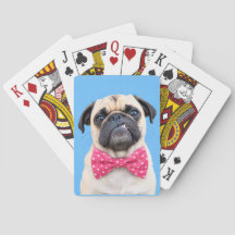 Bouledogue portant un nœud rose
