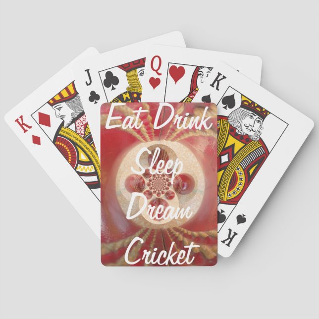 Jeu De Cartes Boules de cricket rouge Art Abstrait Design d'impr (dos)