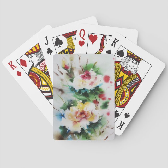 Jeu De Cartes Bouquet de fleur d'aquarelle (dos)