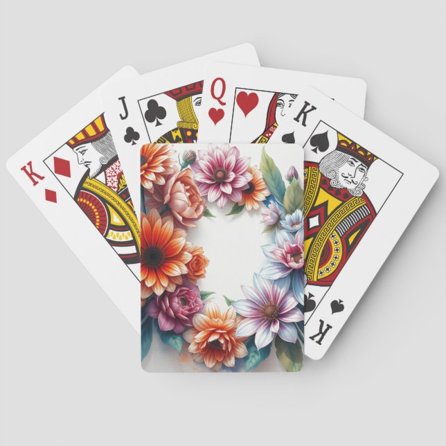 Jeu De Cartes Bouquet de fleurs Elégante aquarelle (dos)