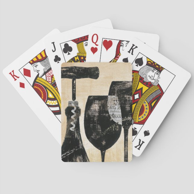 Jeu De Cartes Bouteille de vin avec deux verres (dos)