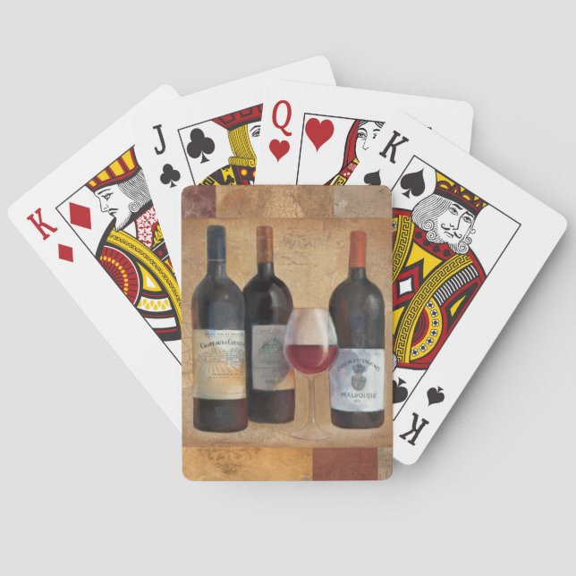 Jeu De Cartes Bouteilles de vin avec le verre (dos)