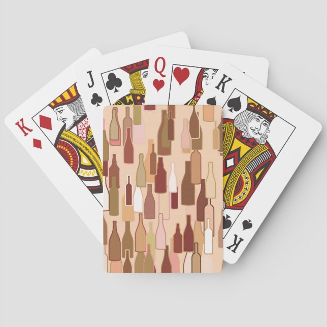 Jeu De Cartes Bouteilles de vin, couleurs de terre, arrière - pl (dos)