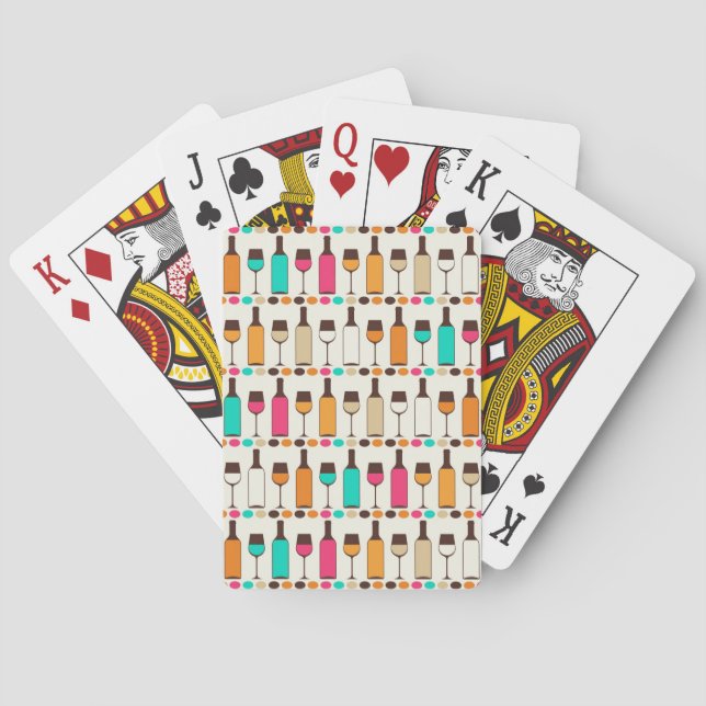 Jeu De Cartes Bouteilles et verres rétro (dos)