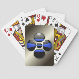Jeu De Cartes Bouton Shamrock Ligne Bleue Mince