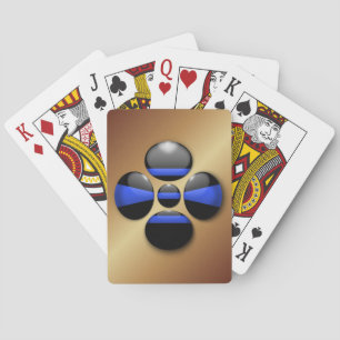 Jeu De Cartes Bouton Shamrock Ligne Bleue Mince