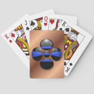 Jeu De Cartes Bouton Shamrock Ligne Bleue Mince