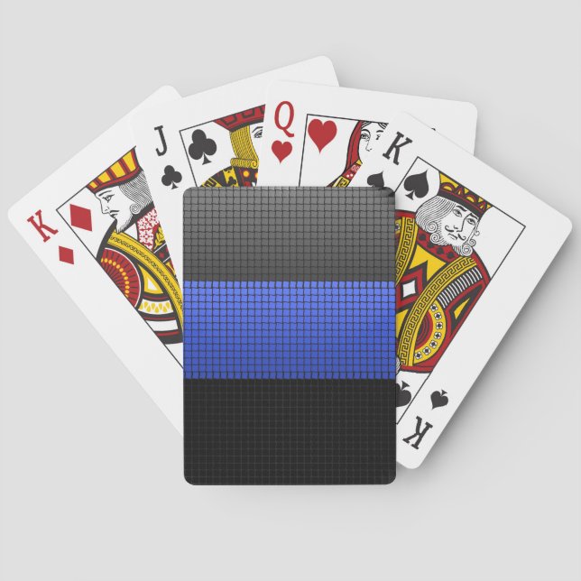 Jeu De Cartes Boutons Ligne Bleue Mince (dos)
