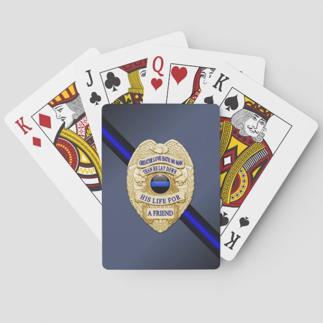 Jeu De Cartes Boutons Ligne Bleue Mince (dos)