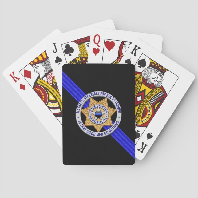 Jeu De Cartes Boutons Ligne Bleue Mince (dos)