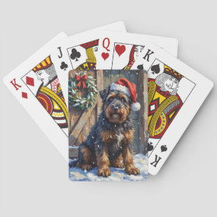 Jeu De Cartes Bouvier des Flandres Noël Ferme enneigée
