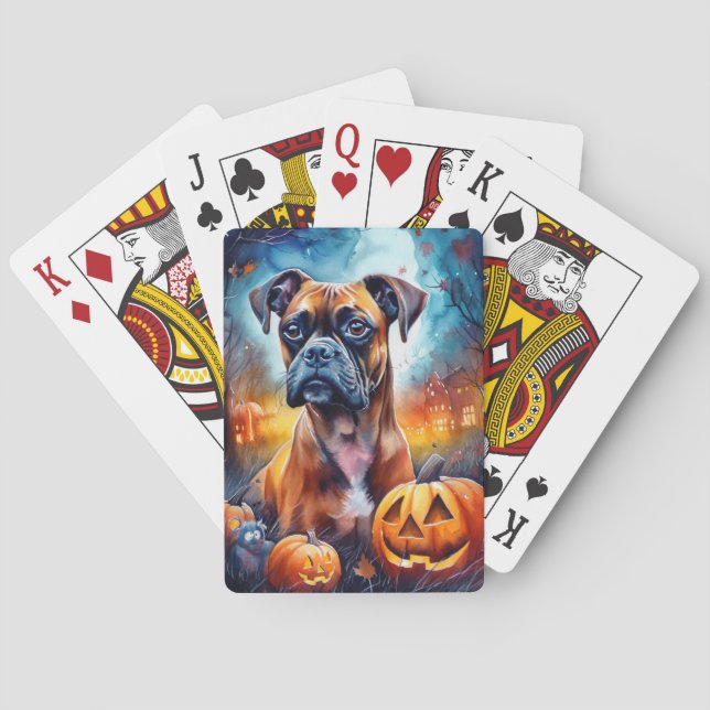Jeu De Cartes Boxer Halloween avec la peur Citrouille (dos)