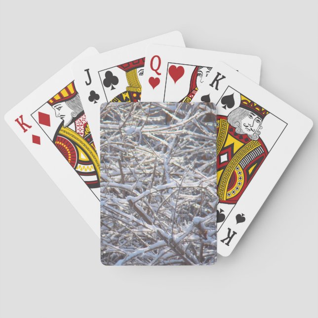 Jeu De Cartes Branches de glace neige en hiver (dos)