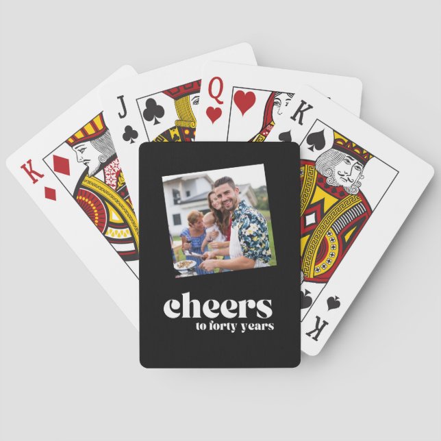 Jeu De Cartes Bravo noir et blanc rétro, 40e anniversaire (dos)
