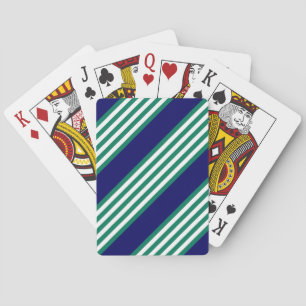 Jeu De Cartes Brayures blanches et vertes motif avec bleu marine