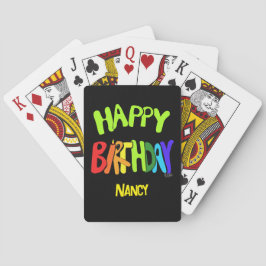 Jeu De Cartes Bright and Happy Birthday Custom Name