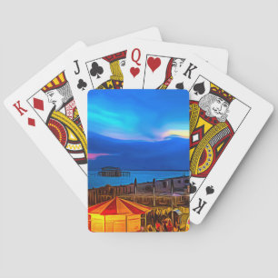 Jeu De Cartes Brighton et Hove Beach & Sunset Digital Painting 